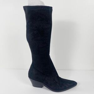 Donald J. Pliner Black Western Suede Heeled Boots 6.5